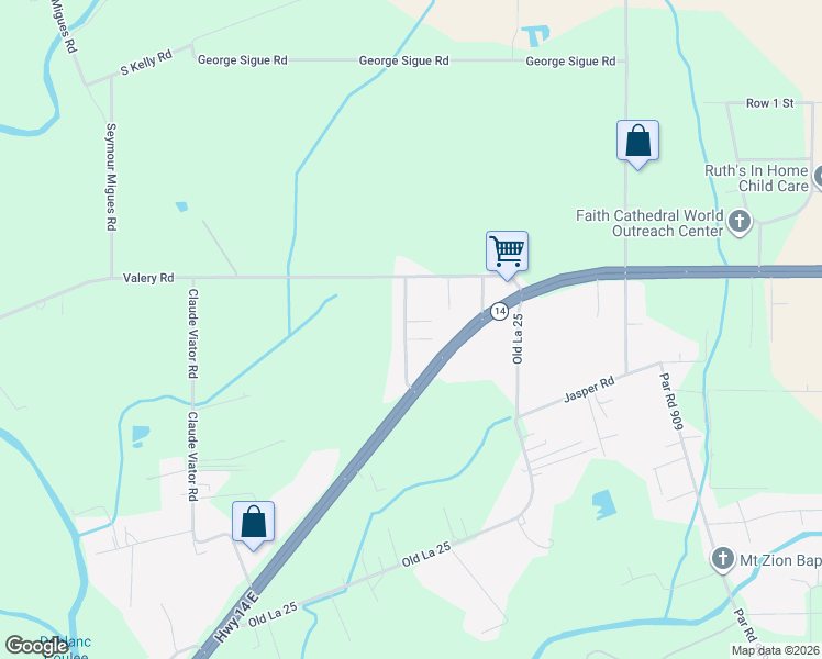 map of restaurants, bars, coffee shops, grocery stores, and more near 4702 Eraste Hebert Road in New Iberia