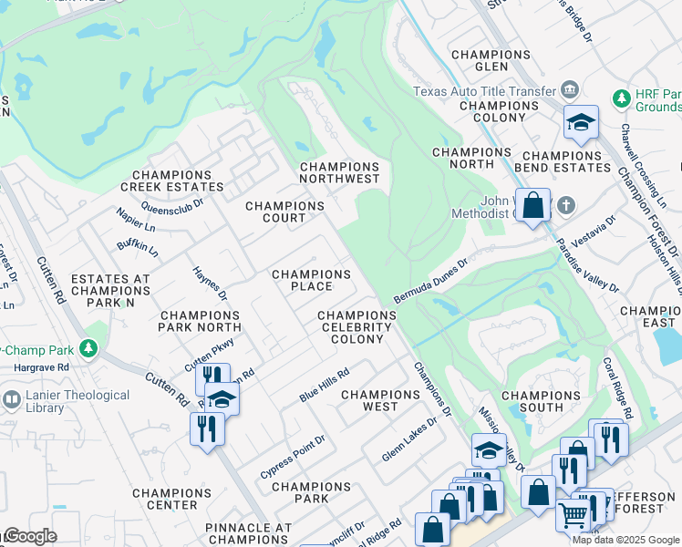 map of restaurants, bars, coffee shops, grocery stores, and more near 13911 Jupiter Hills Drive in Houston
