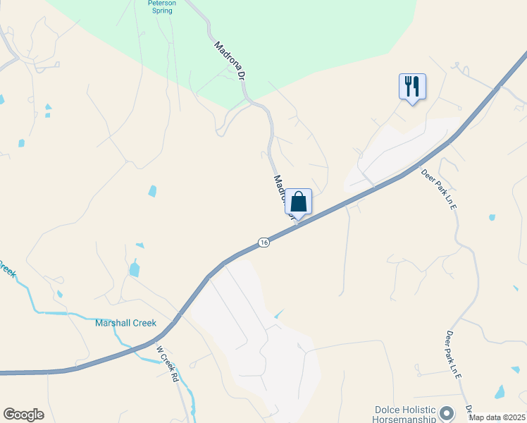 map of restaurants, bars, coffee shops, grocery stores, and more near 504 North Buckboard Drive in Kerrville