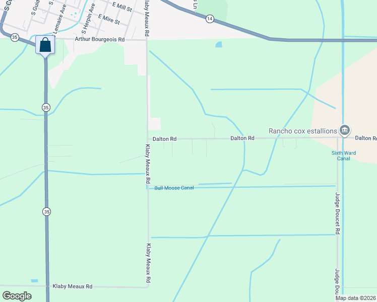 map of restaurants, bars, coffee shops, grocery stores, and more near 17401-17941 Dalton Road in Kaplan