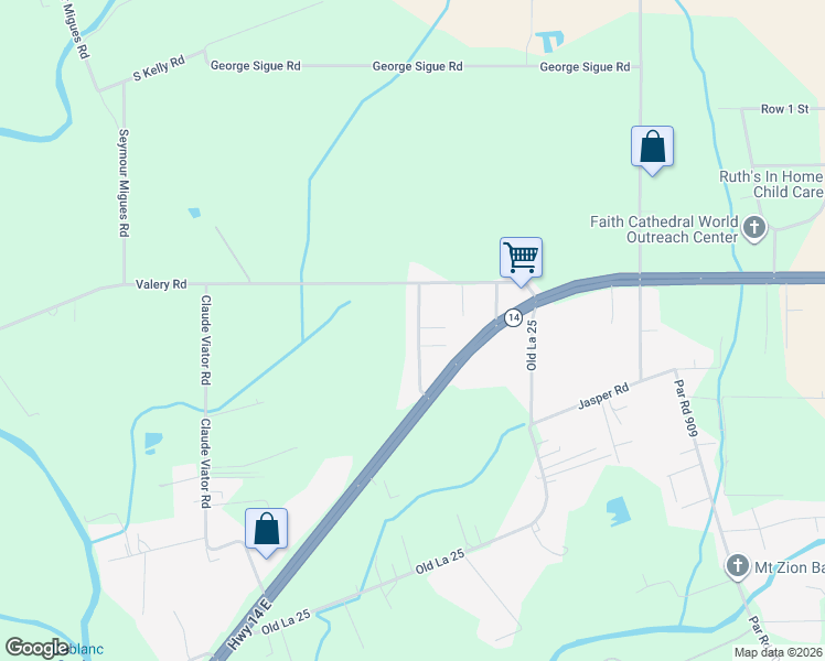 map of restaurants, bars, coffee shops, grocery stores, and more near 4702 Eraste Hebert Road in New Iberia