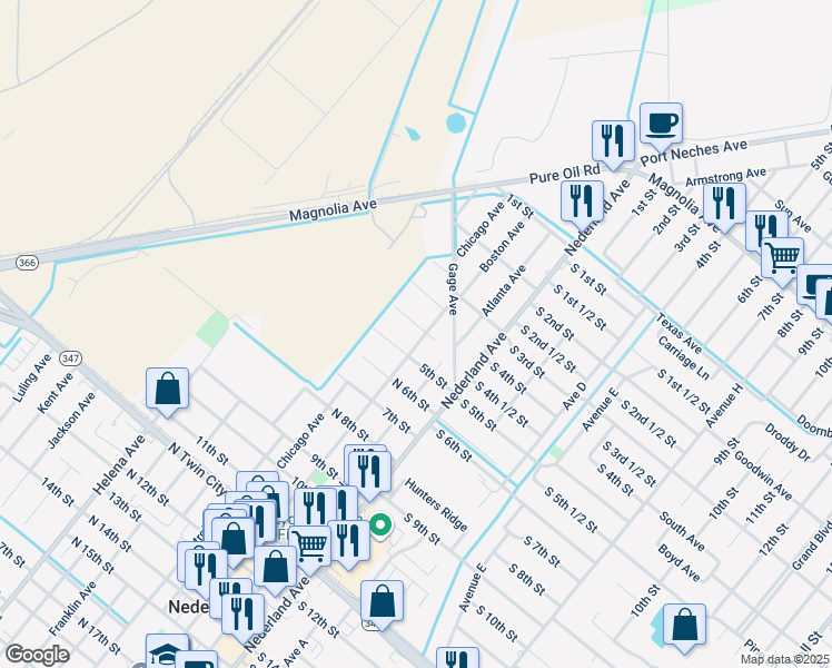 map of restaurants, bars, coffee shops, grocery stores, and more near 403 Boston Avenue in Nederland