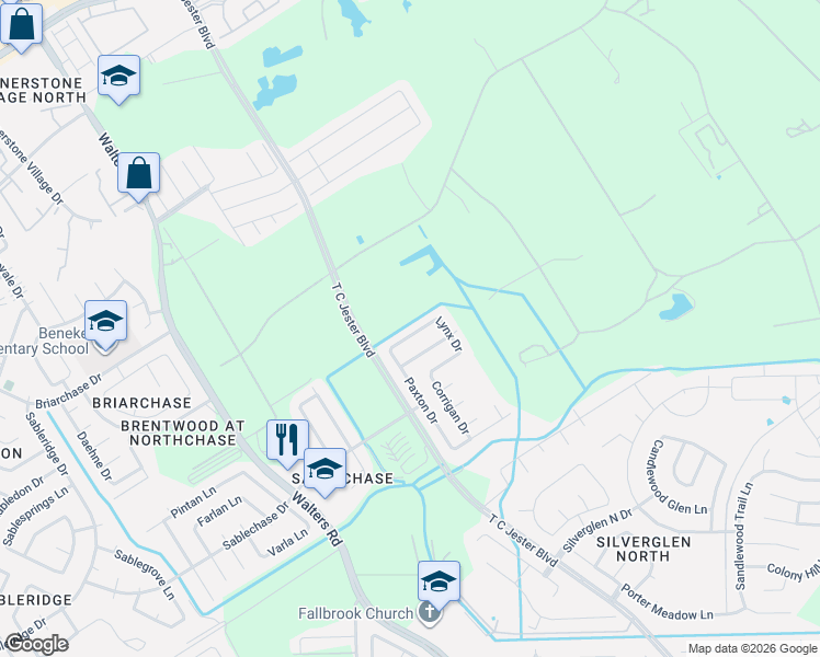 map of restaurants, bars, coffee shops, grocery stores, and more near 3338 Tenaha Drive in Houston