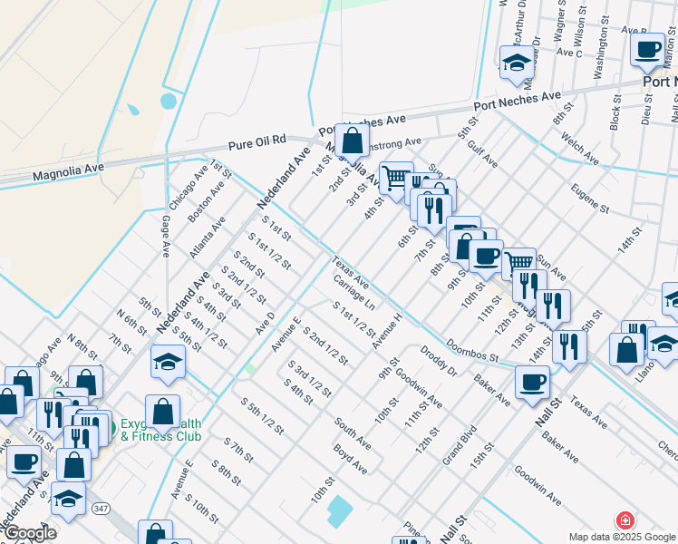 map of restaurants, bars, coffee shops, grocery stores, and more near 509 Carriage Ln in Nederland