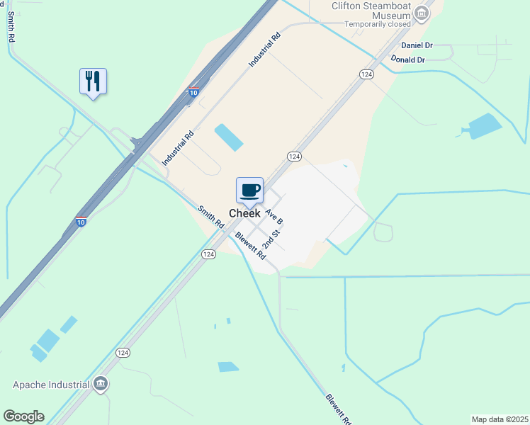 map of restaurants, bars, coffee shops, grocery stores, and more near 1ST West Bend in Beaumont