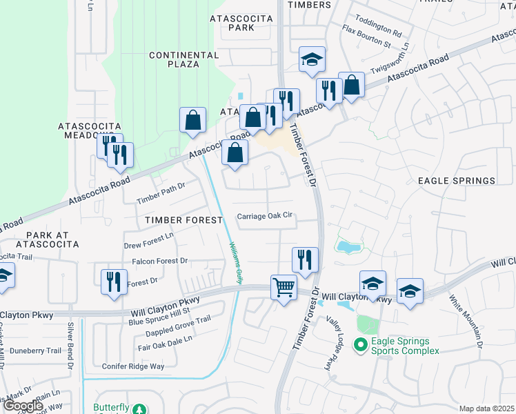 map of restaurants, bars, coffee shops, grocery stores, and more near 12202 Landsdown Ridge Way in Humble