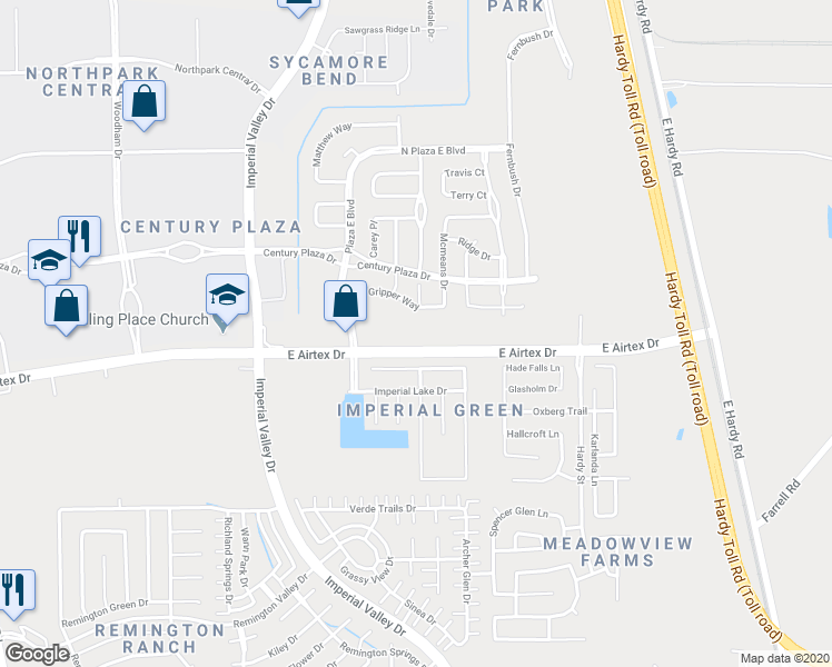 map of restaurants, bars, coffee shops, grocery stores, and more near 937 East Airtex Drive in Houston