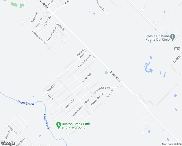 map of restaurants, bars, coffee shops, grocery stores, and more near 100 Running Creek in Kyle