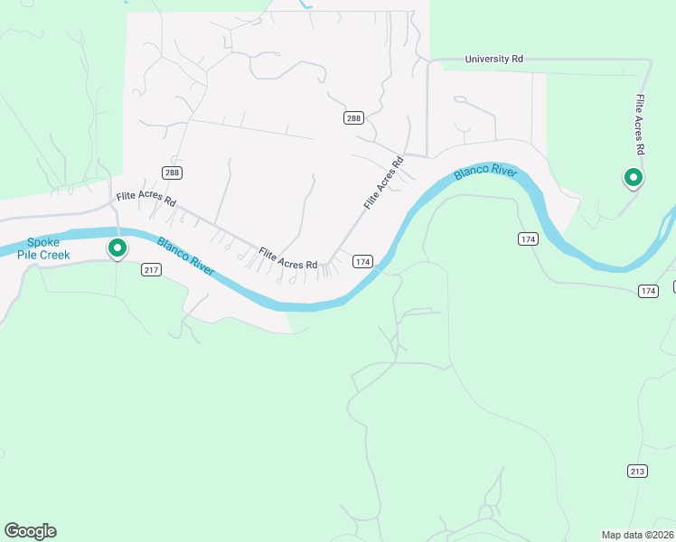 map of restaurants, bars, coffee shops, grocery stores, and more near 2400 Flite Acres Road in Wimberley