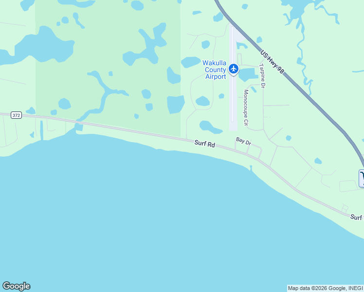 map of restaurants, bars, coffee shops, grocery stores, and more near 2433 Surf Road in Sopchoppy