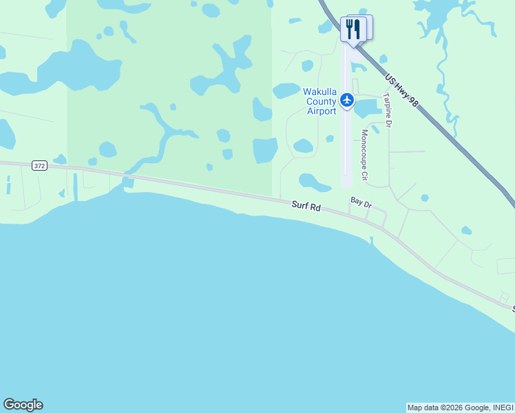 map of restaurants, bars, coffee shops, grocery stores, and more near 2405 Surf Road in Panacea