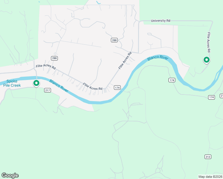 map of restaurants, bars, coffee shops, grocery stores, and more near 2410 Flite Acres Road in Wimberley
