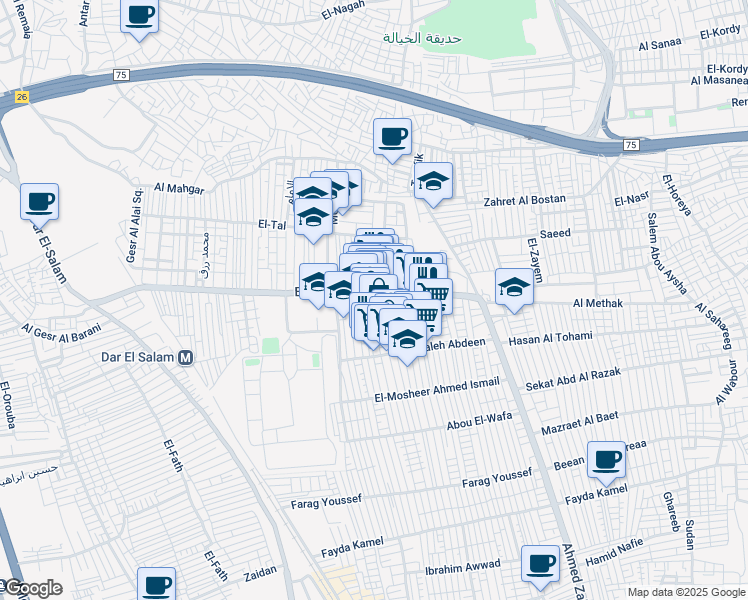 map of restaurants, bars, coffee shops, grocery stores, and more near in Tamiya