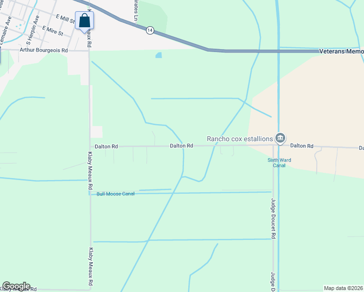 map of restaurants, bars, coffee shops, grocery stores, and more near 17401 Dalton Road in Kaplan