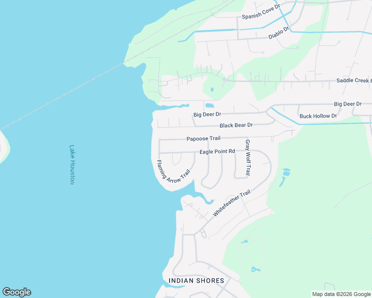 map of restaurants, bars, coffee shops, grocery stores, and more near 2131 Papoose Trail in Crosby
