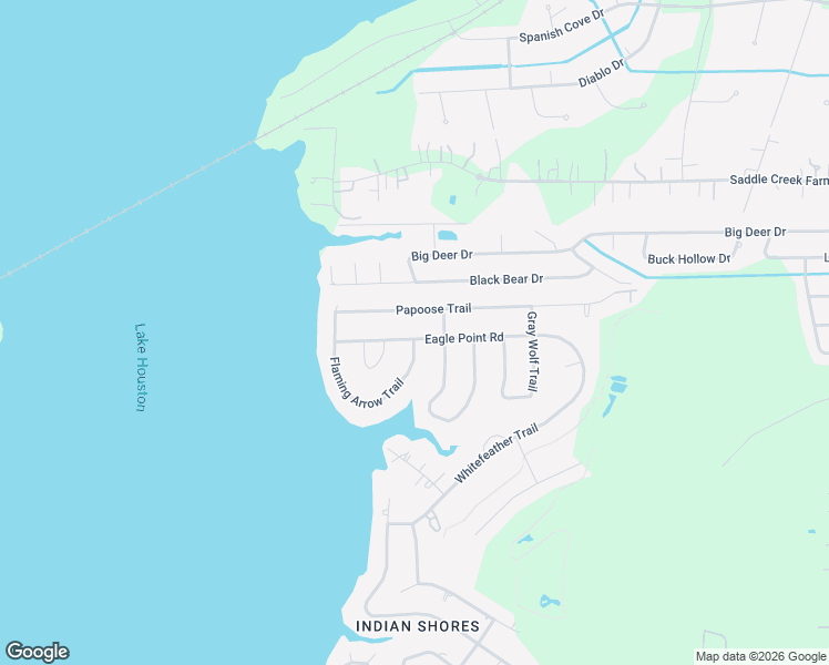 map of restaurants, bars, coffee shops, grocery stores, and more near 2107 Papoose Trail in Crosby