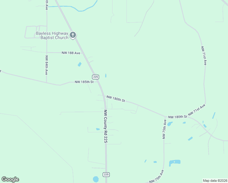 map of restaurants, bars, coffee shops, grocery stores, and more near 8043 Northwest 180th Street in Starke