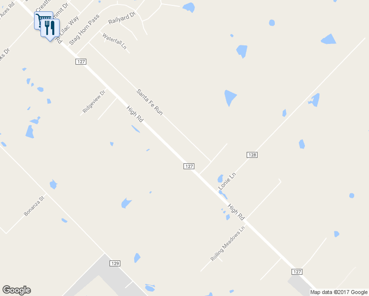 map of restaurants, bars, coffee shops, grocery stores, and more near 820 Santa Fe Run in Kyle