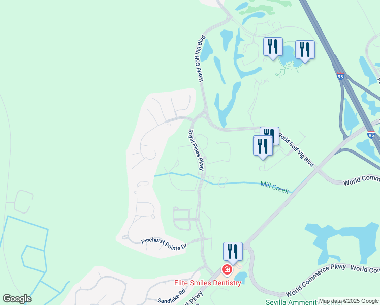 map of restaurants, bars, coffee shops, grocery stores, and more near 177 Hedgewood Drive in St. Augustine
