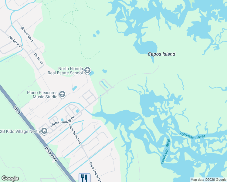 map of restaurants, bars, coffee shops, grocery stores, and more near 209 Exuma Court in St. Augustine