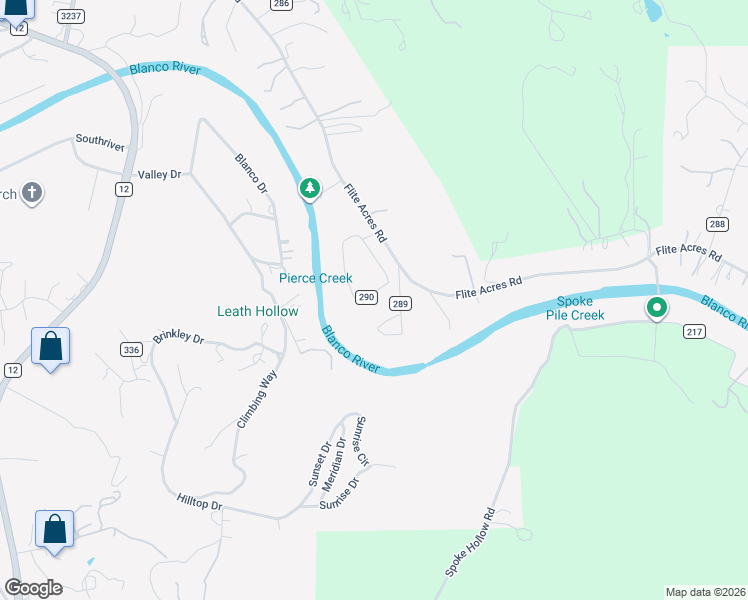 map of restaurants, bars, coffee shops, grocery stores, and more near 306 Hub Drive in Wimberley