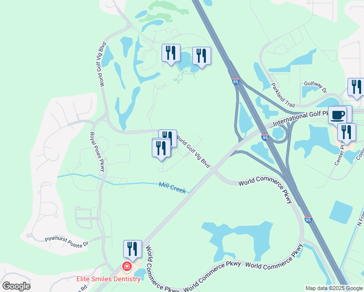 map of restaurants, bars, coffee shops, grocery stores, and more near 475 West Town Place in St. Augustine