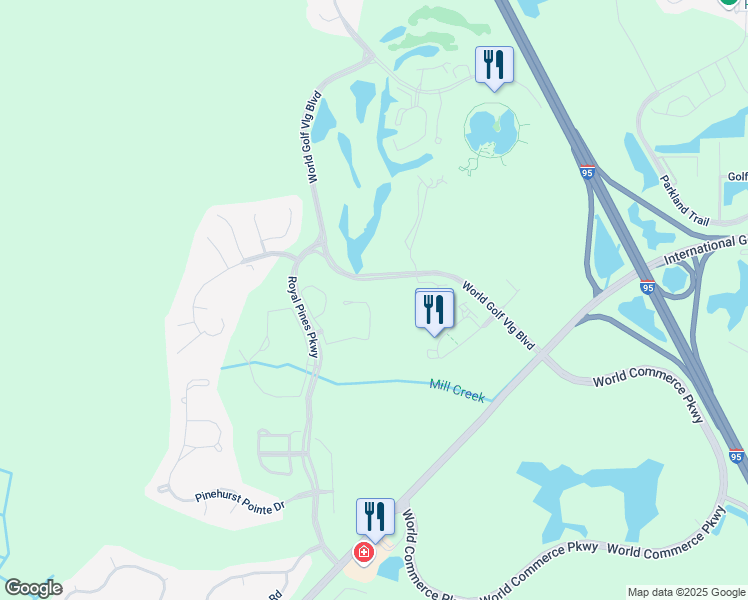 map of restaurants, bars, coffee shops, grocery stores, and more near 330 North Shore Circle in St. Augustine