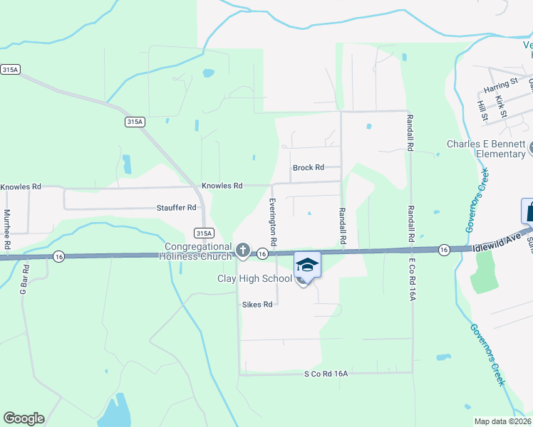 map of restaurants, bars, coffee shops, grocery stores, and more near 2046 Woods Road in Green Cove Springs