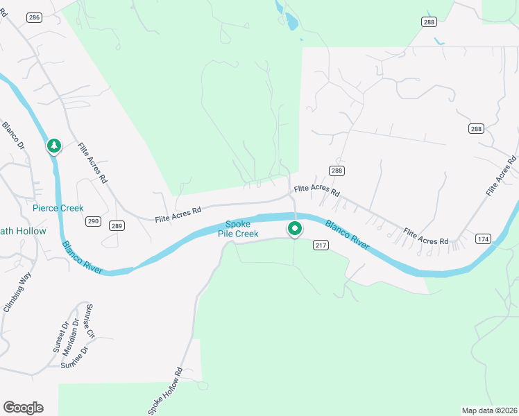 map of restaurants, bars, coffee shops, grocery stores, and more near 1834 Flite Acres Road in Wimberley