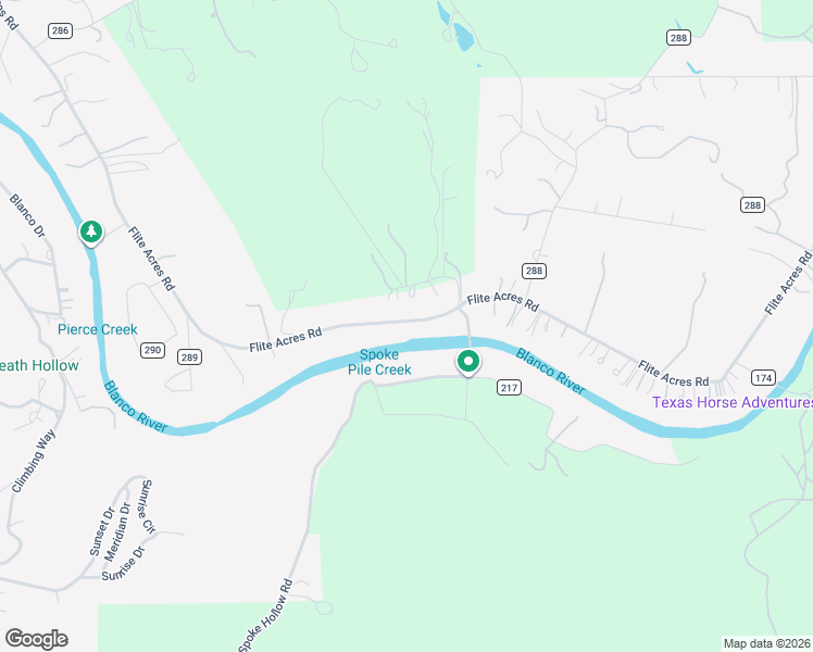 map of restaurants, bars, coffee shops, grocery stores, and more near 1828 Flite Acres Road in Wimberley