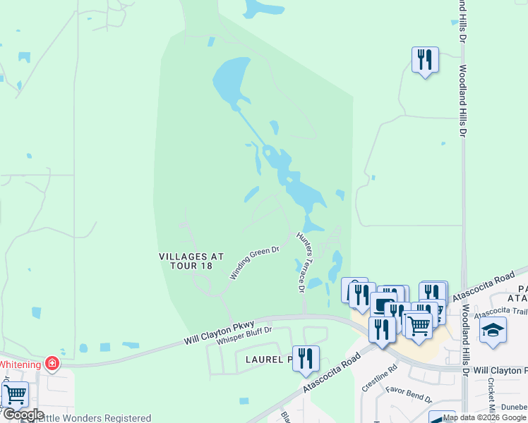 map of restaurants, bars, coffee shops, grocery stores, and more near 18315 Saxon Creek Drive in Humble