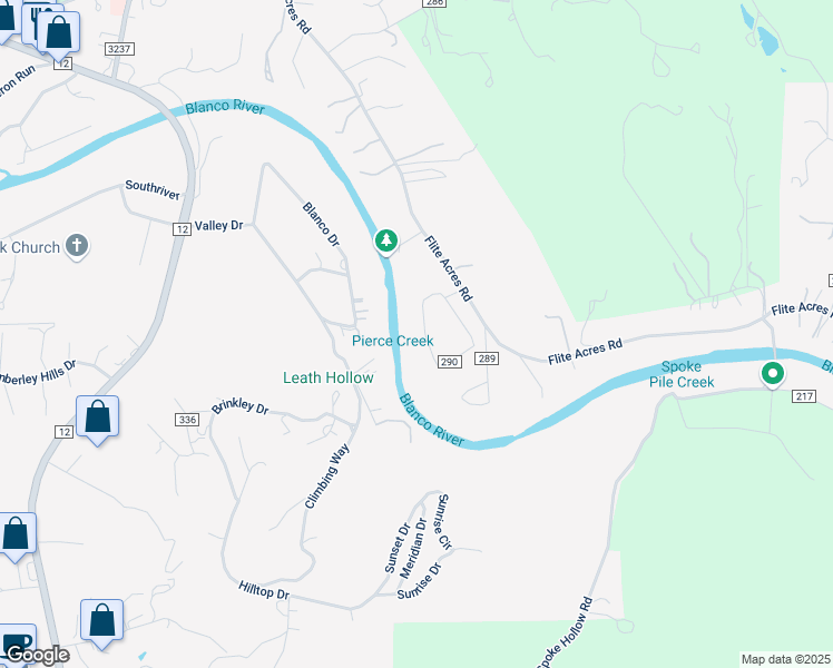 map of restaurants, bars, coffee shops, grocery stores, and more near 204 Hub Drive in Wimberley