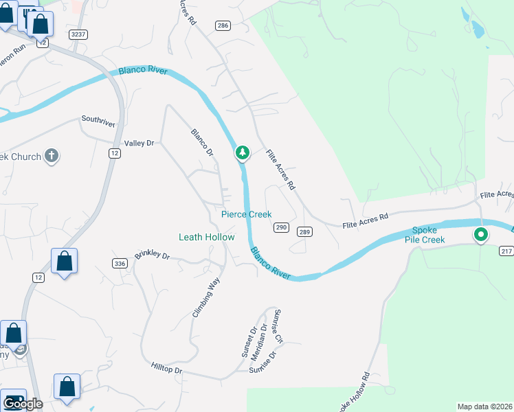 map of restaurants, bars, coffee shops, grocery stores, and more near 202 Hub Drive in Wimberley