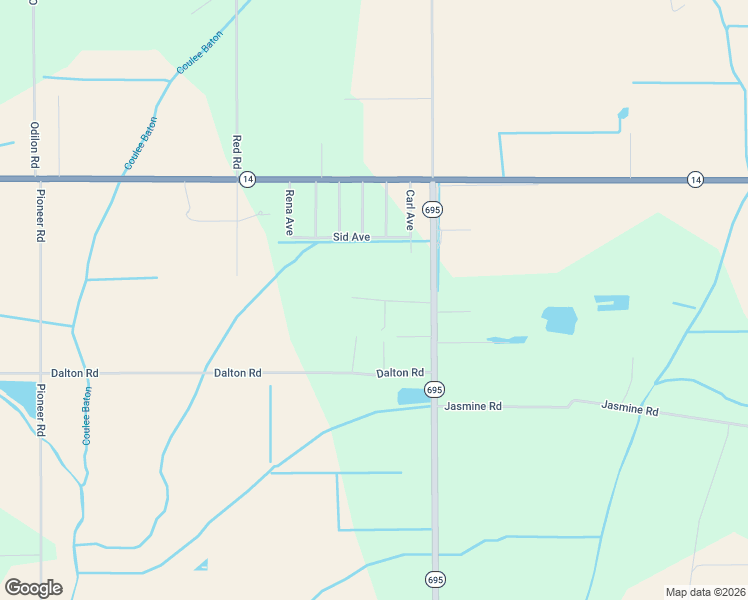 map of restaurants, bars, coffee shops, grocery stores, and more near L and L Road in Kaplan