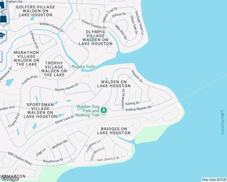 map of restaurants, bars, coffee shops, grocery stores, and more near 8711 Silver Lure Drive in Humble