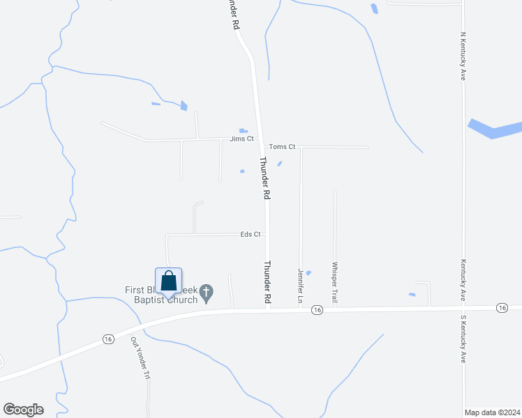 map of restaurants, bars, coffee shops, grocery stores, and more near 3618 Thunder Road in Green Cove Springs