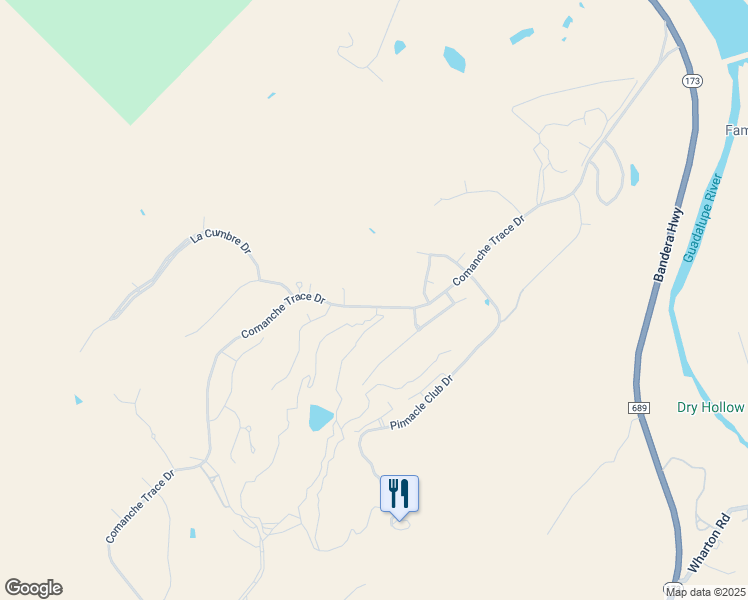 map of restaurants, bars, coffee shops, grocery stores, and more near 3408 Comanche Trace Drive in Kerrville