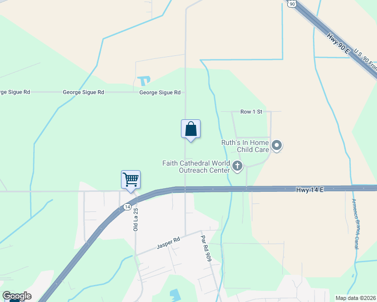 map of restaurants, bars, coffee shops, grocery stores, and more near 4317 Leonce Theriot Road in New Iberia