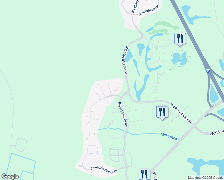 map of restaurants, bars, coffee shops, grocery stores, and more near 58 Cottage Green Place in St. Augustine