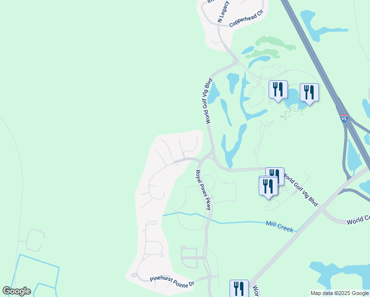 map of restaurants, bars, coffee shops, grocery stores, and more near 58 Cottage Green Place in St. Augustine