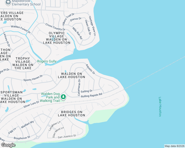 map of restaurants, bars, coffee shops, grocery stores, and more near 19114 Aquatic Drive in Humble