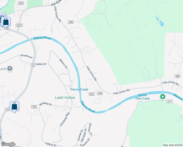 map of restaurants, bars, coffee shops, grocery stores, and more near 910 Flite Acres Road in Wimberley