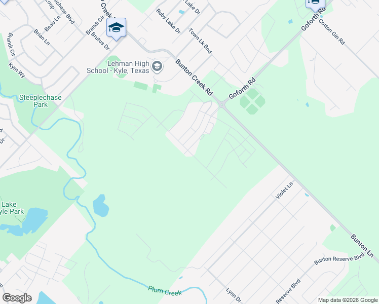 map of restaurants, bars, coffee shops, grocery stores, and more near 101 Bunton Lane in Kyle