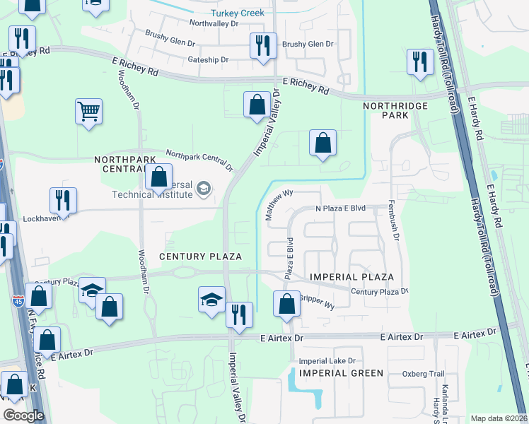 map of restaurants, bars, coffee shops, grocery stores, and more near 915 Matthew Way in Houston