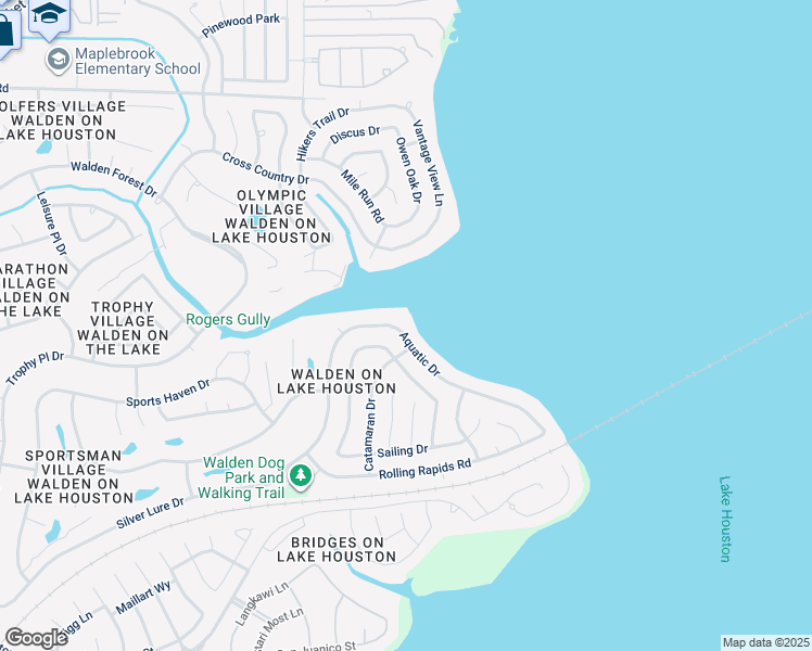 map of restaurants, bars, coffee shops, grocery stores, and more near 18927 Aquatic Drive in Humble