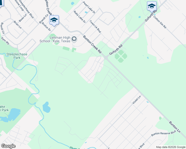 map of restaurants, bars, coffee shops, grocery stores, and more near 101 Bunton Lane in Kyle