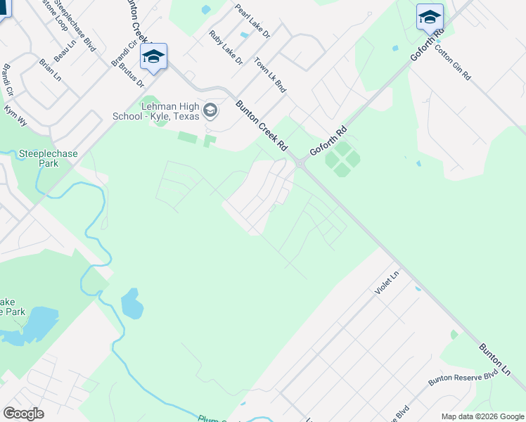 map of restaurants, bars, coffee shops, grocery stores, and more near 101 Bunton Lane in Kyle