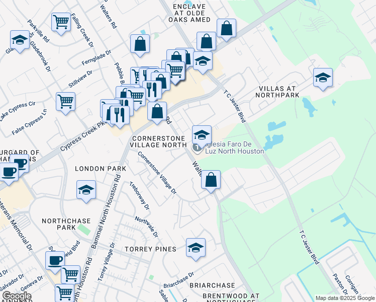 map of restaurants, bars, coffee shops, grocery stores, and more near in Houston