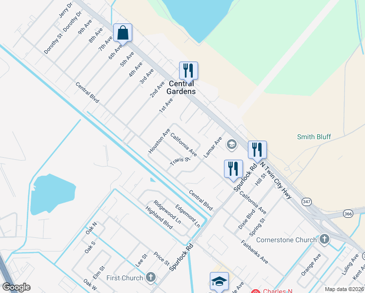 map of restaurants, bars, coffee shops, grocery stores, and more near 3003 California Avenue in Nederland
