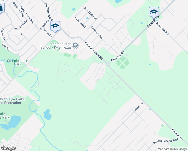 map of restaurants, bars, coffee shops, grocery stores, and more near 101 Bunton Lane in Kyle